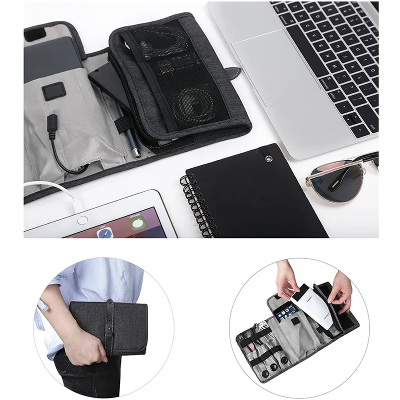 Cable storage,Custom portable foldable travel electronic accessories storage case digital cable organizer bag,Compact Travel Cable Organizer Portable Electronics Accessories Bag Hard Drive Case