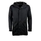 Custom Size Design Windproof Long Men Coat Black Twill Cotton Zipper Jacket