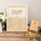Wooden Wedding Guest Book Framed Alternative Unique Heart Drop Box Design - Wedding Wood Guest Book Gift Idea