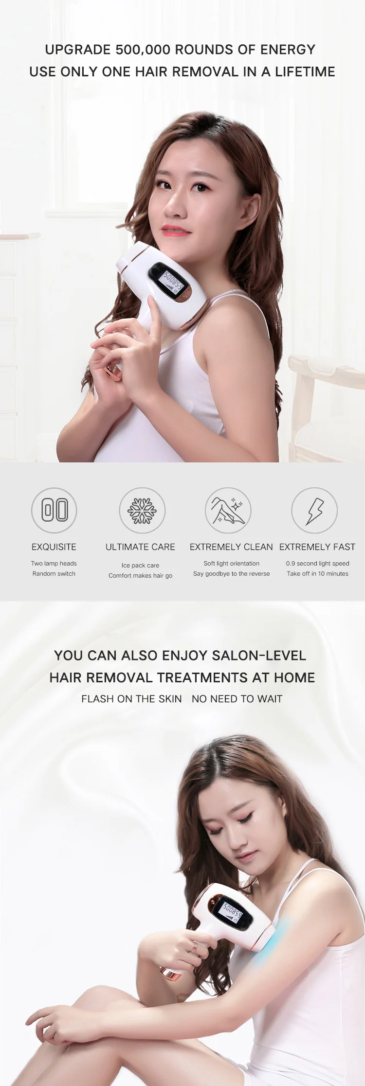 Home Use IPL Laser Hair Remover Beauty Machine Painless Permanent Leg/Arm Body Face Hair Removal
