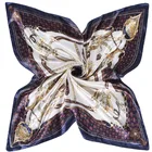 Custom Design Digital Printing Twill Square Silk Satin Scarf 90 x 90 cm