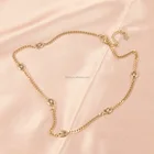 2020 Latest High Quality 14K Gold Plated Stainless Steel Six Button Thin Chain Necklace P203081