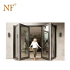 Aluminum Framed Safety Glass Sliding Bifold Door Manufacturers