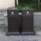 Outdoor new design metal garbage cans manufacturer garden courtyard recycle dustbin waste receptacle