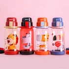 silicone suction nozzle with portable rope sport plastic water bottle for outdoor