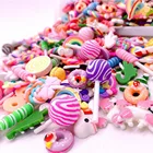 Crafts LDD99 Resin Flatback Charms Slime Charms And Containers Mixed Candy Cake Sweets Resin Cabochons For DIY Crafts