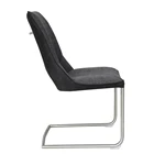 Hotel Room Modern Dark Grey Linen Dining Chair Stainless Steel Feet Restaurant Hotel Home Meeting Room