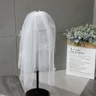 bridal veil with small veil bead chain soft yarn hair decoration wedding dress accessories