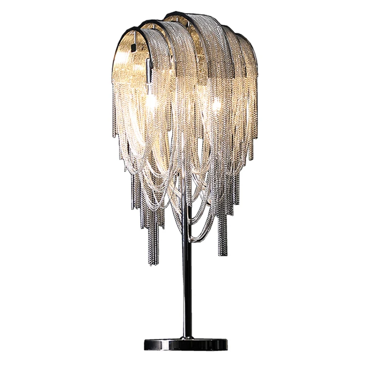 Golden color aluminum chain table lamp led decorative table lamp for bedroom living room