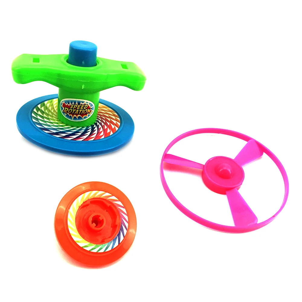 Kids disk indoor cheap gift plastic saucer launcher flying disc gun toy