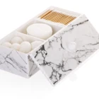 Elegant organizer plastic containers storage box cotton pad holder dustproof makeup organizer with cover