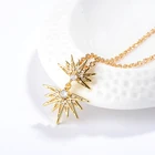 bridesmaid jewelry gift sets maple leaves pendent gold plated brass necklace chain for women