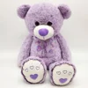 Custom high quality kawaii stuffed plush happy lilac violet purple teddy bear best gifts for girls valentine's gifts