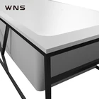 Stainless Factory Wholesale Artificial Stone Bathroom Rectangular Bathtub With Stainless Steel Base