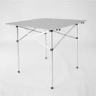 Foldable Roll Up Top Aluminum Camp Portable Camping Picnic Table With Carrying Bag