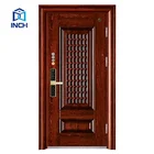 Fashionable style visible hinge modern israel steel door for house front door designs