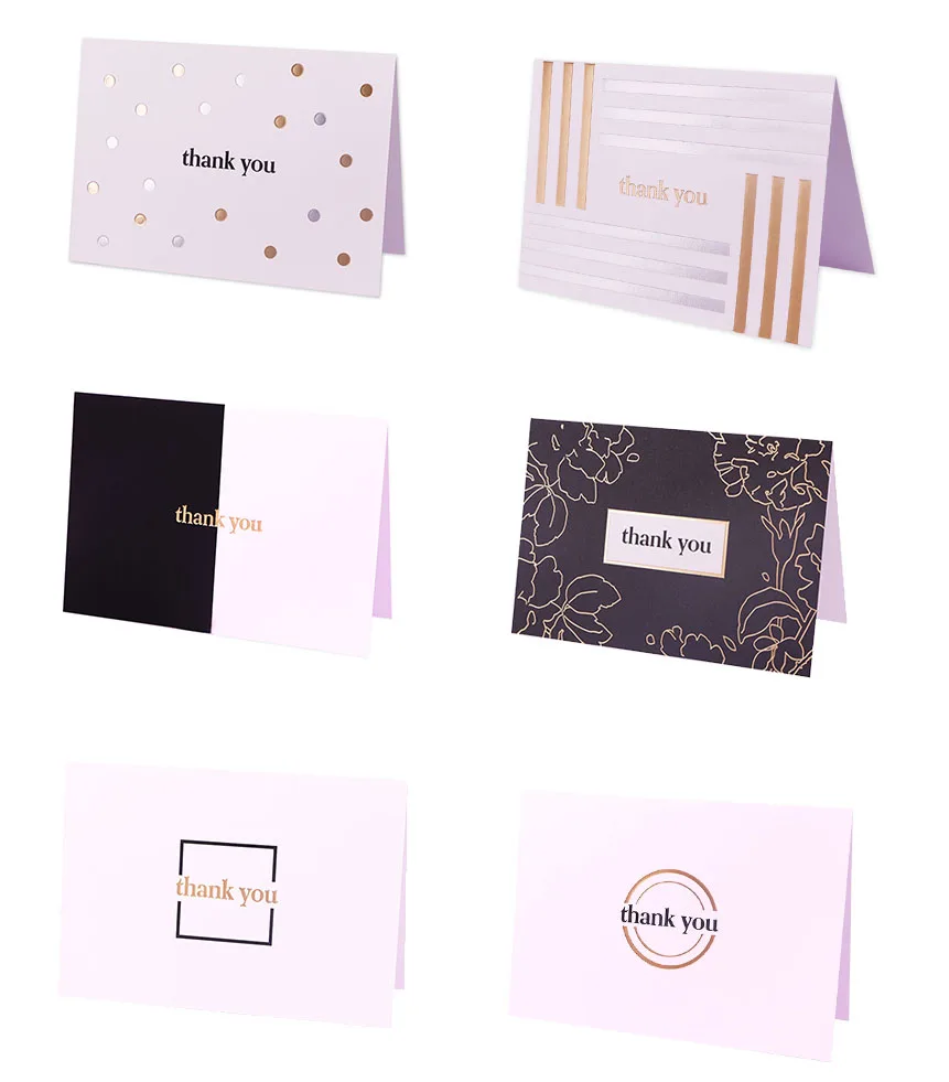 luxury design gold foil small business blank thank you note card custom with logo