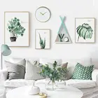 Nordic Green Plant Wall Decor Painting Modern Canvas Oil Painting For Living Room Home Hotel Art Painting