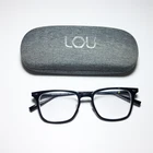 wholesale silver logo designer reading glasses case