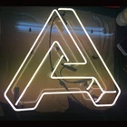 Custom single letter neon font light with steel box