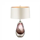Designer Model Room Twisted Purple Glass Crystal Glazed Table Lamp