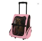 Oxford Pet Dog Trolley Carrier Stroller Travel Backpack Bag with Wheels