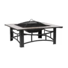 Best Square Metal Black Backyard Fire Pit Patio Table Under $100 With High Temperature Surface Power Coating