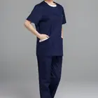 100% Cotton Washing Clothes Short Sleeve Split Suit Operating Room Brush Handbags Long Sleeves Dental Work Nurse Uniform