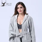 Hot Selling Customize Casual Simplicity Loose Solid Color Grey Women Coat