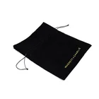 Custom printed logo black drawstring small velvet jewelry cosmetic packaging pouch bag