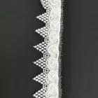 Cord Lace Fabric Embroidery Design Ivory Scalloped Lace Trim Wholesale