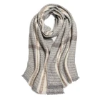 fashion ladies Tassel Cashmere Infinity Striped Woven Scarf
