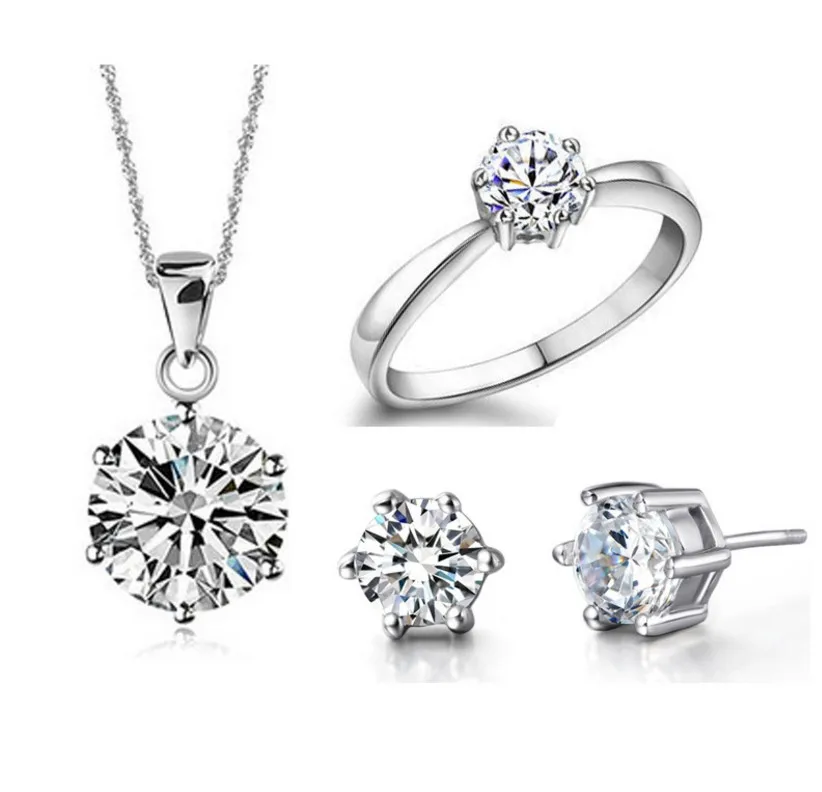 Women Wedding Jewellery Set Plating 925 Silver Designs Best Selling Wholesale Fashion Dubai Jewelry