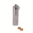 Waterproof Keychain Round Aluminum Pill Bottle cases Travel Alloy Pill Box Keyring