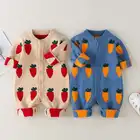 Our Own Manufacturer High Standard Delicate Carrots Pattern Kids Clothing Romper Baby Jumpsuit Cute