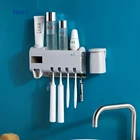 2020 Hot sale Wall-mounted UV disinfection toothbrush holder and toothpaste dispenser combination