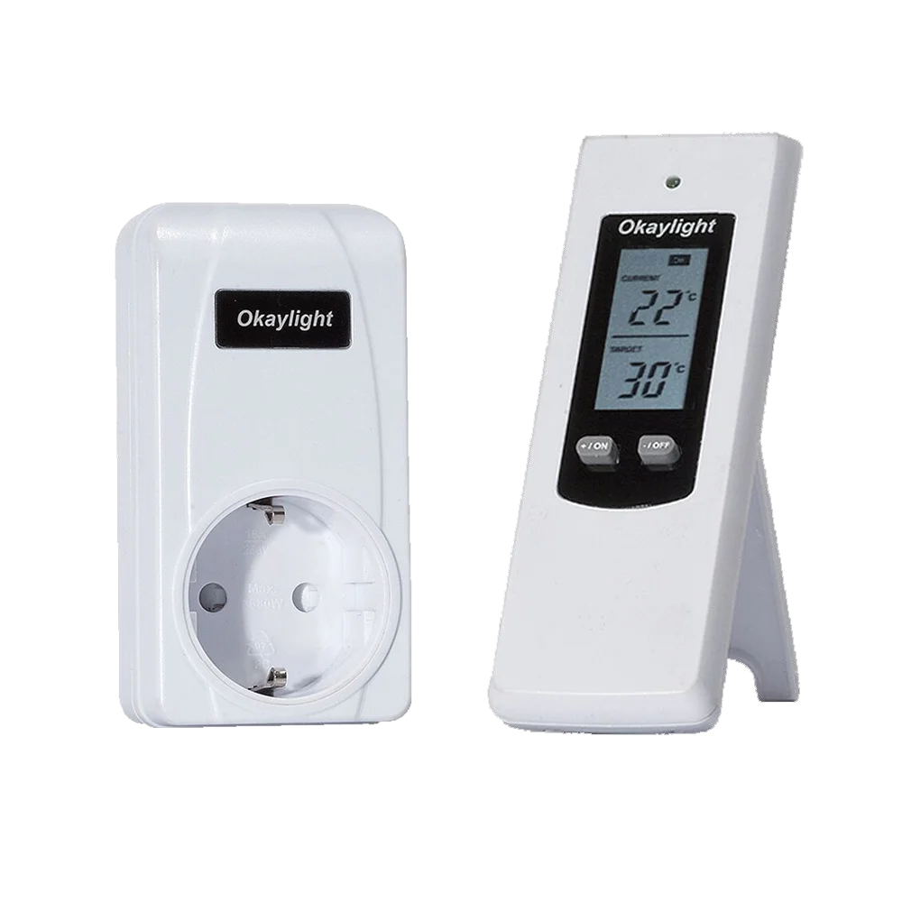 Rf 433mhz Wireless Thermostat Socket Built In Temperature Sensor Remote Control Room Thermostats Switch Temperature Control Ther Buy Wireless