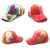 New men's and women's hats tie-dye gradient color to make old broken baseball caps Korean version of washed vintage caps
