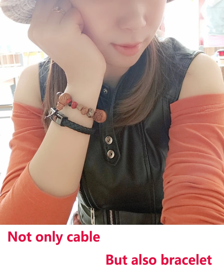 Low MOQ Customized Leather Micro Type C Usb Bracelet Charger Charging Data Cable For IPhone - ANKUX.COM