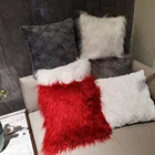 Wholesale furry sofa throw Pillow Case 18"x 18"Faux Fur cushion cover