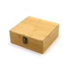 Eco-Friendly Laser Logo Wooden Bamboo Boxes Wood Storage Gift Box with Metal Hinge For Home Organizing