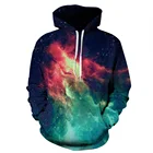 Hooded Hoodies Unisex Realistic 3D Print Galaxy Pullover Hooded Sweatshirt Hoodies With Big Pockets