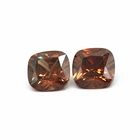 Wholesale best quality cushion shape coffee color cubic zircon gemstone for jewelry setting