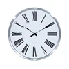 Europe Style Wall Clock Roman Numerals Silver Color Glass Home Decorative Wall Clock