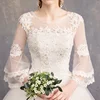 wholesale sweet long sleeve lacy bridal changing dresses marry skirts wedding dress