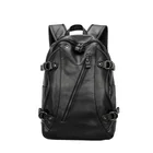 Custom logo oem fashion classic business men soft pu leather backpack