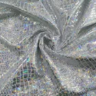 italy swimwear fabric spandex rhinestones hologram foil print beachwear fabric lycra fabric for swimwear