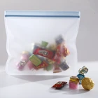 Flat Eco Friendly PEVA Ziplock Reusable Snack Storage Food Bag Brandable Storage Bag for Food Fruit Vegetable Cosmetic