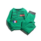 Small MOQ Kids clothing boys sets sweatshirt pants 2 pcs sets terry cloth color customization OEM