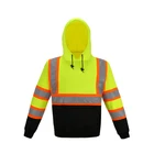 Glory Hi Vis Man Knitted Jacket Safety Green Work Hoodie
